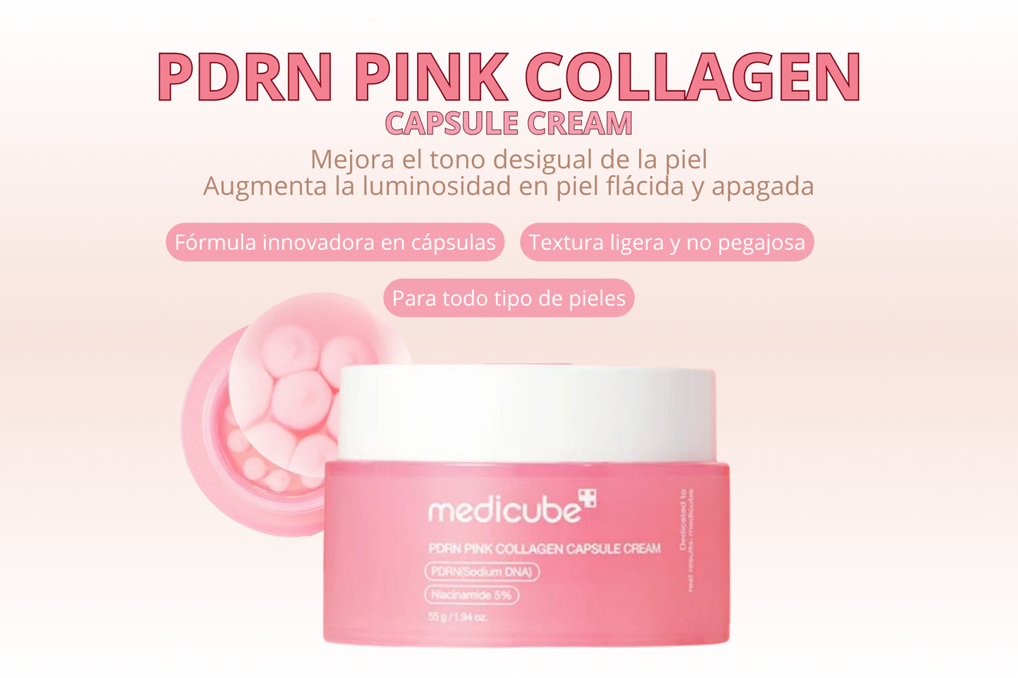 Medicube - Crema Facial PDRN Pink Collagen Capsule Cream