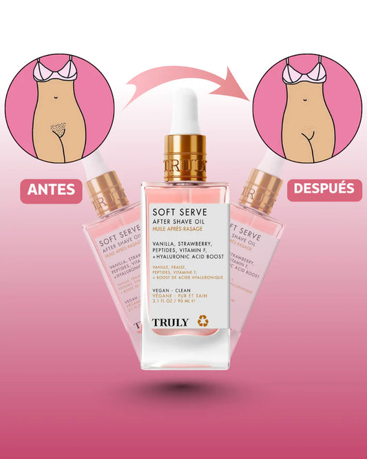 Truly Soft Serve – Aceite Post-Depilación Anti-Irritación y Pelos Encarnados (Fresa & Vainilla)