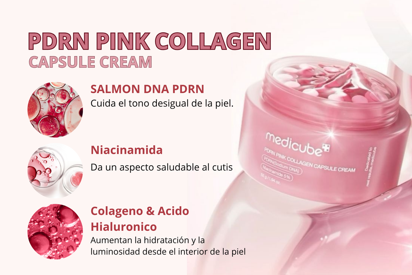 Medicube - Crema Facial PDRN Pink Collagen Capsule Cream